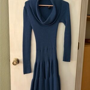 Moda International Blue Cowl Neck Sweater
